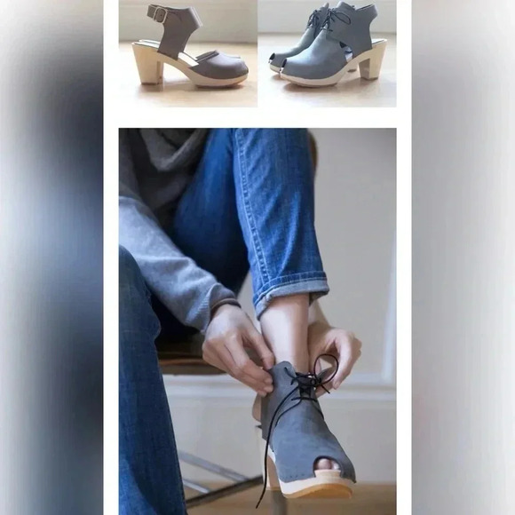 BRYR Sofie peep toe in battleship grey Shoes Size 8 - Picture 2 of 7